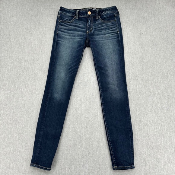 American Eagle Outfitters Denim - American Eagle Jeans Womens 6 Long Blue Super Low Jegging Super Stretch Dark